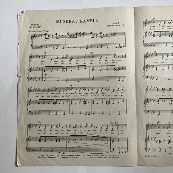 1950s  Vintage Sheet Music Muskrat Ramble Pat Boone Dean Martin The Four Lads - Picture 11 of 16